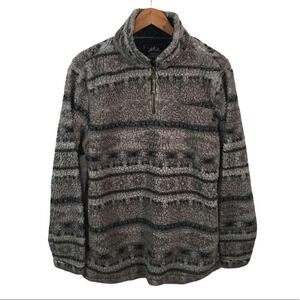 B2 Mens GRIZZLY SHERPA Half Zip Warm Fleece Pullover Jacket M